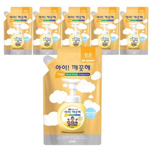 아이깨끗해 순 폼 핸드 솝 파우더향, 450ml, 6개