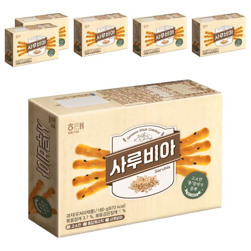 해태제과 사루비아 참깨스틱, 180g, 6개