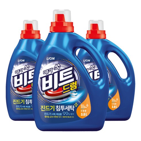 비트 드럼용 액상세제 본품, 3L, 3개