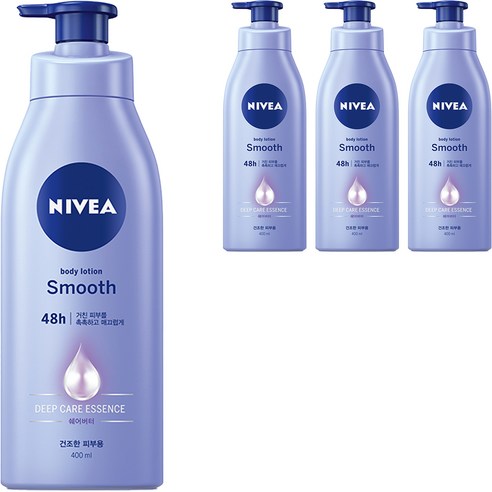 니베아 바디로션 스무드, 400ml, 4개