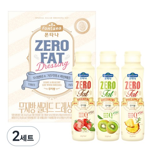 폰타나 무지방 저칼로리 드레싱 오리엔탈 + 그린 키위 + 파인애플 세트, 695g, 2세트