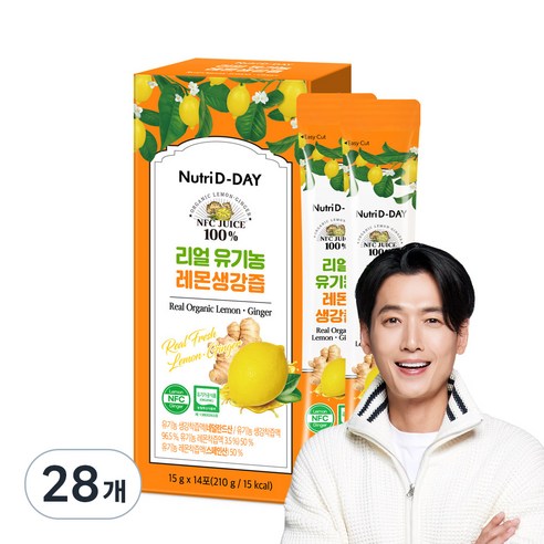 뉴트리디데이 리얼 NFC 유기농 레몬생강즙, 15g, 28개