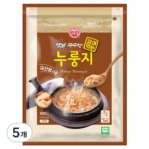 오뚜기 구수한 끓여먹는 누룽지, 900g, 5개