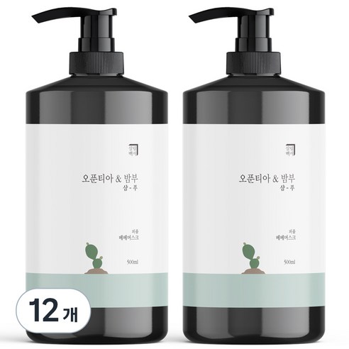살림백서 오푼티아 앤 밤부 퍼퓸 샴푸 베베머스크, 500ml, 12개