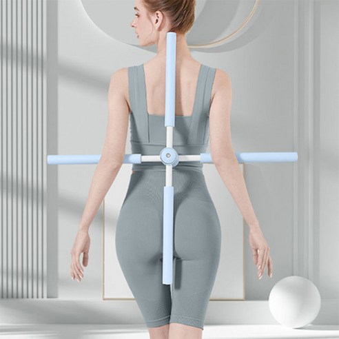 루아르모 요가 밸런스바 바른자세 밸런스 십자 스트레칭봉, 1개, 블루