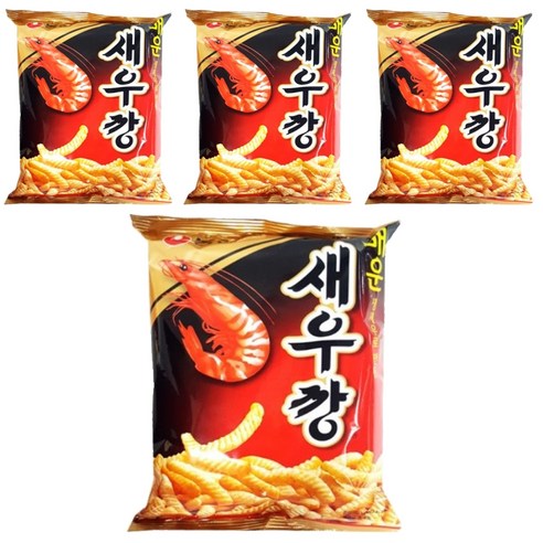농심 매운새우깡, 90g, 4개