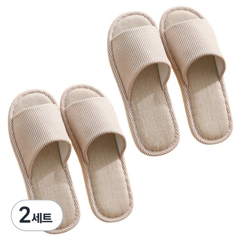 구띵 린넨 쿠션 거실화 2p, 브라운, 2세트