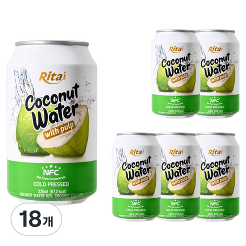 리타 NFC 코코넛워터 위드 펄프, 320ml, 18개