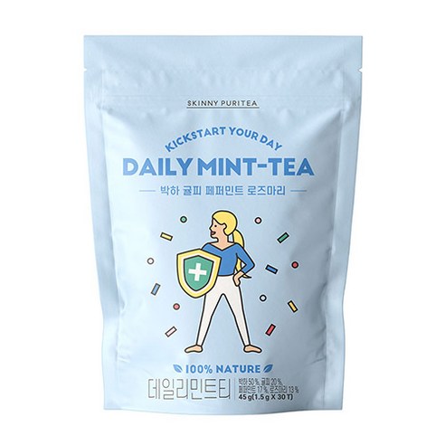 스키니퓨리티 민트티, 일일 섭취량 1.5g, 개수 30개 귤피차 스키니퓨리티 민트티, 일일 섭취량 1.5g, 개수 30개 귤피차