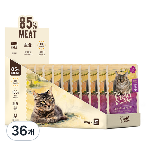 샘스필드 전연령 고양이 주식파우치, 칠면조, 85g, 36개