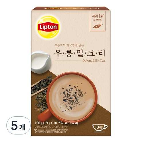 립톤 우롱 밀크티, 19g, 10개입, 5개