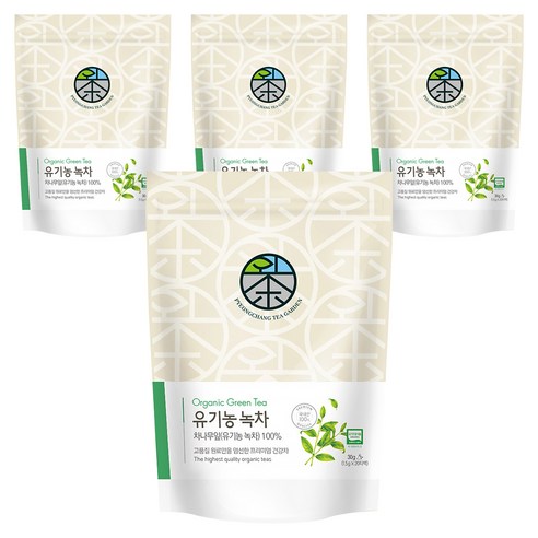 평창다원 유기농 작설 녹차 생분해티백, 1.5g, 20개입, 4개