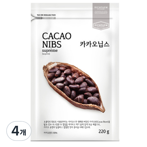 리치팜너트 카카오닙스, 220g, 4개