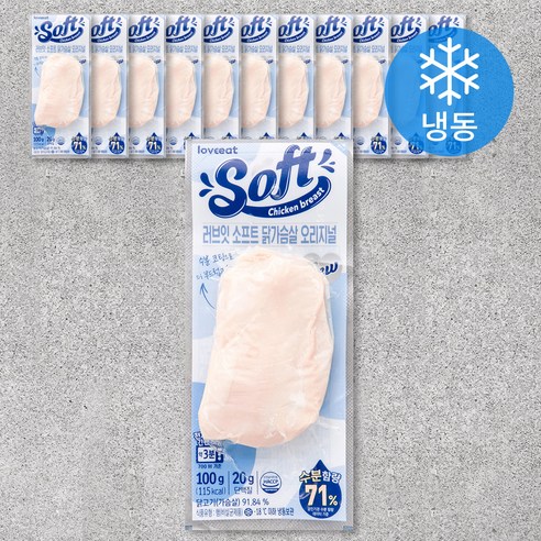 러브잇 소프트 닭가슴살 오리지널 (냉동), 100g, 12개