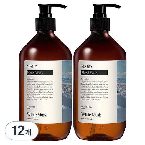 부케가르니 나드 리프레쉬 퍼퓸드 핸드워시 화이트머스크향, 12개, 500ml