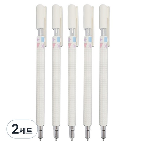 문구담 고급샤프 0.5mm 5p, 화이트, 2세트