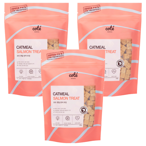 꼬뜨 캣밀 트릿 동결건조간식, 연어, 120g, 3개