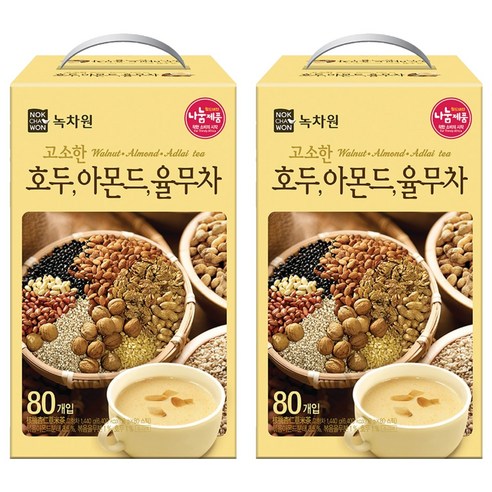 녹차원 고소한 호두아몬드율무차, 18g, 80개입, 2개
