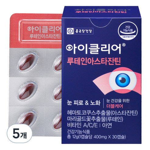아이클리어 루테인아스타잔틴, 30정, 5개