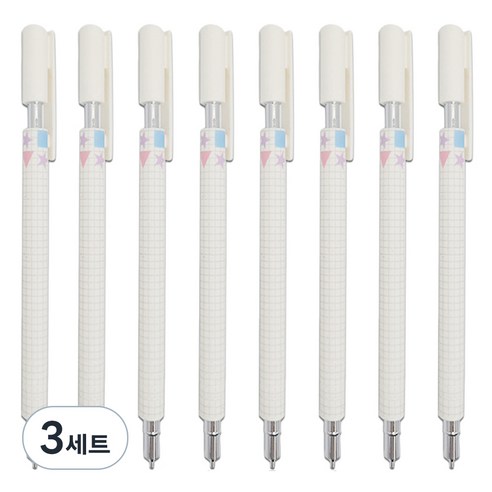 문구담 고급샤프 0.5mm 8p, 화이트, 3세트