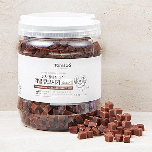 탐사 강아지 리얼 큐브 져키, 소고기, 1.1kg, 1개
