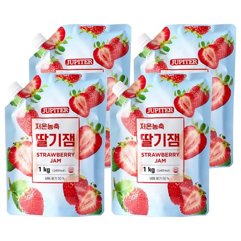래미푸드 저온농축 딸기잼, 1kg, 4개