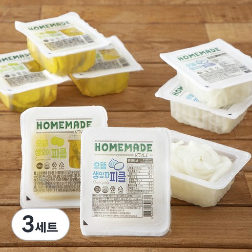 으뜸 생오이피클 100g x 4팩 + 생양파피클 100g x 4팩, 800g, 3세트
