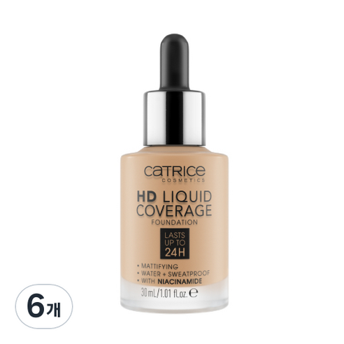 캐트리스 HD 리퀴드 커버리지 파운데이션 30ml, 032호 누드 베이지, 6개