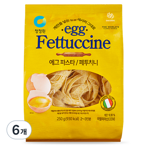 청정원 에그 파스타 페투치니, 250g, 6개