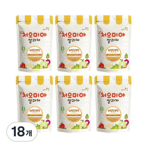 쌀과자마을 처으미야 퍼핑 과자, 단호박, 18개, 50g