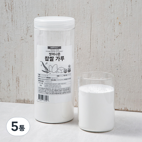 씻어나온 국내산 찹쌀 가루, 800g, 5통