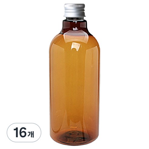 병도매닷컴 DN500 갈색 음료용기 알루미늄 실버캡, 500ml, 16개