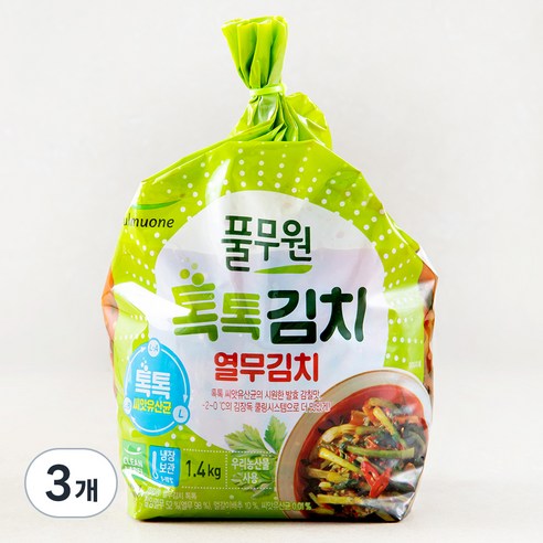 풀무원 톡톡김치 열무김치, 1.4kg, 3개