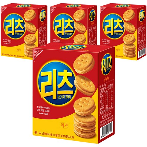 리츠 샌드위치 크래커, 144g, 4개
