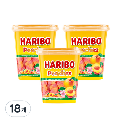 하리보 피치컵 젤리, 175g, 18개