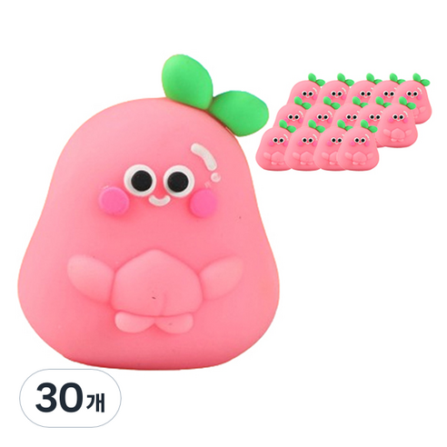 마켓감성 실리콘 캐릭터 연필깎이 복숭아, 30개