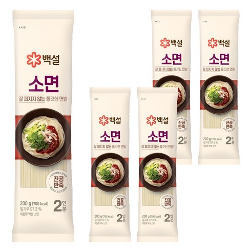 백설 소면, 200g, 5개