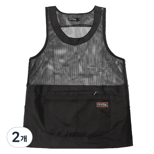 5포켓 메쉬 앞치마, 블랙, 2개
