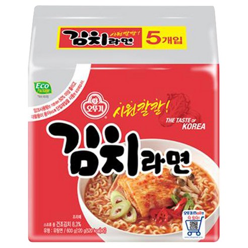 오뚜기 김치라면 120g, 5개