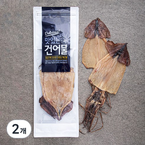해맑은푸드 부드러운 마른오징어 (냉동), 350g(소, 5미), 2개
