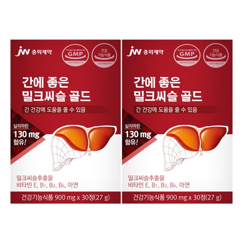 JW중외제약 간에 좋은 밀크씨슬 골드, 30정, 2개입