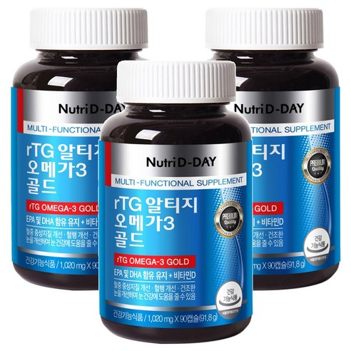 뉴트리디데이 rTG 알티지 오메가3 골드, 90정, 3개