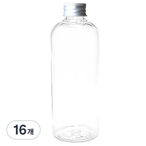 병도매닷컴 DT400 투명 음료용기 알루미늄 실버캡, 400ml, 16개