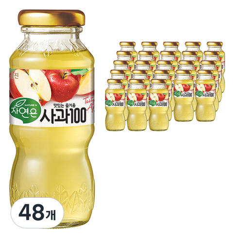 자연은 170일 사과 100, 180ml, 48개