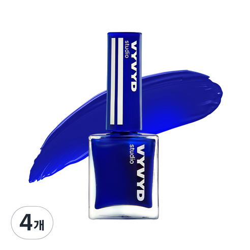 비비드 스튜디오 네일 플래쉬 매니큐어, NO 18 로얄 블루스, 10ml, 4개