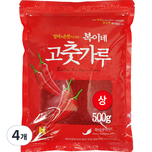 복이네먹거리 중국산고춧가루 보통 매운맛 김치용 상, 500g, 4개