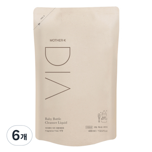 마더케이 유아용 디아 젖병세정제 리필형, 400ml, 6개