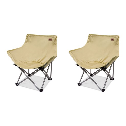 [쿠팡 직수입] 아웃도어 포레스트 컴포트 캠핑 의자 세트, 아이보리, 2개
