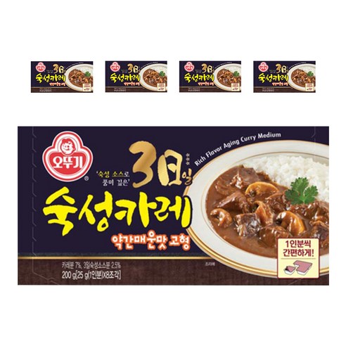 오뚜기 3일 숙성 카레 약간매운맛 고형, 200g, 5개