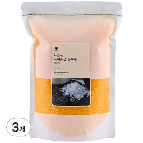 아르논 사해소금 입욕제 베이직 레몬, 1.5kg, 3개